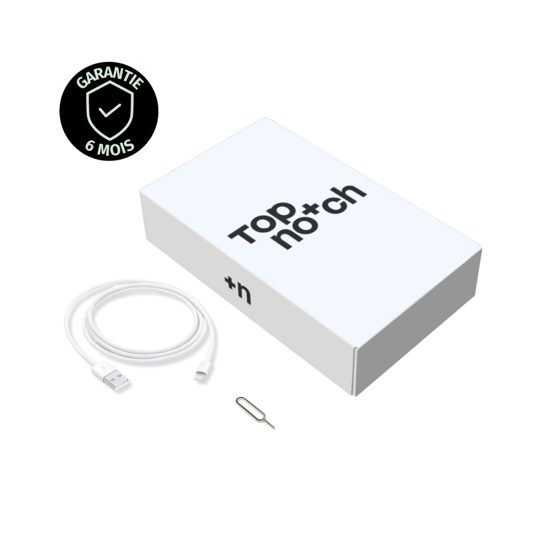 Boîte et accessoires Top notch inclus avec un téléphone remis à neuf
